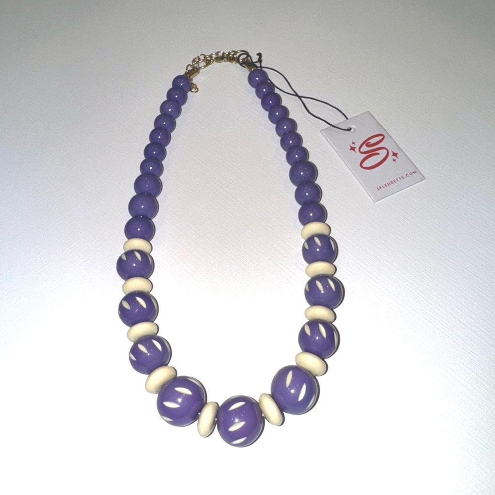 SPLENDETTE Petunia beaded necklace NWT